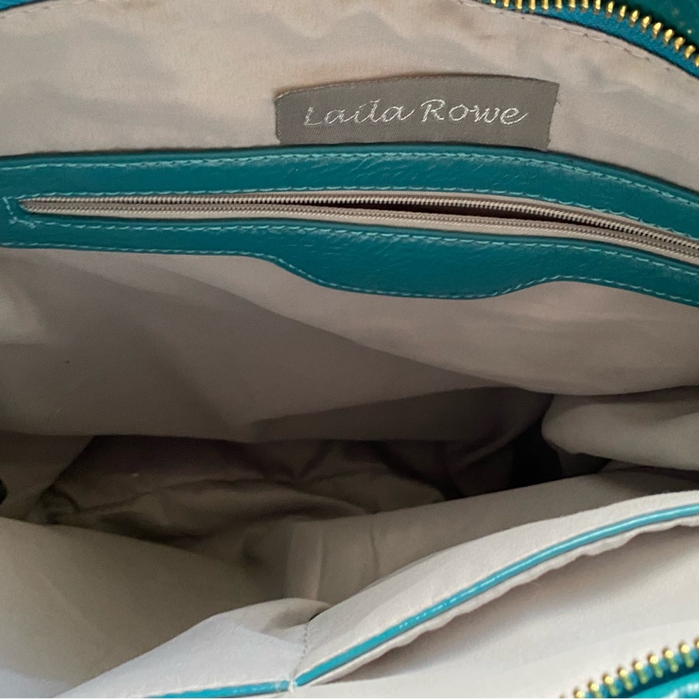 Laila Rowe turquoise tote bag . - Picture 10 of 12